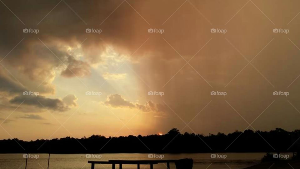 Storm cloud with rain moving in