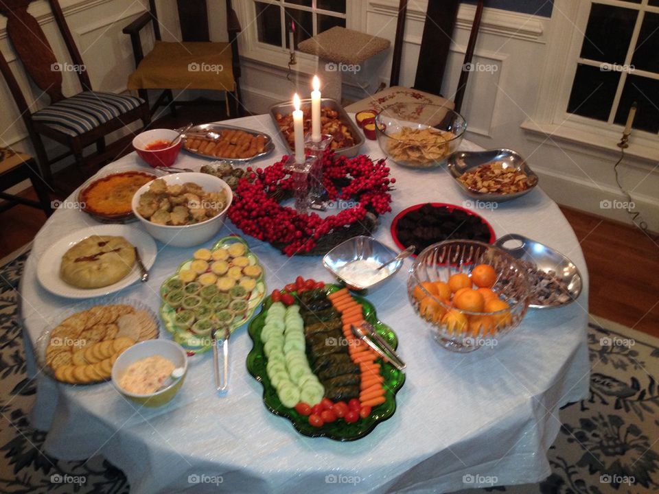 New Year's Eve party spread 