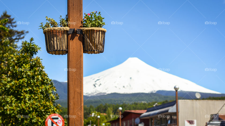 Details of Pucon and its beautiful volcano 
