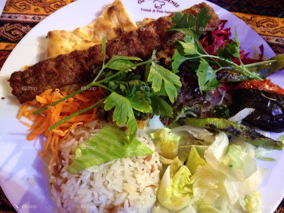 Turkish meal. Dining out in Turkey... Enjoying a meal