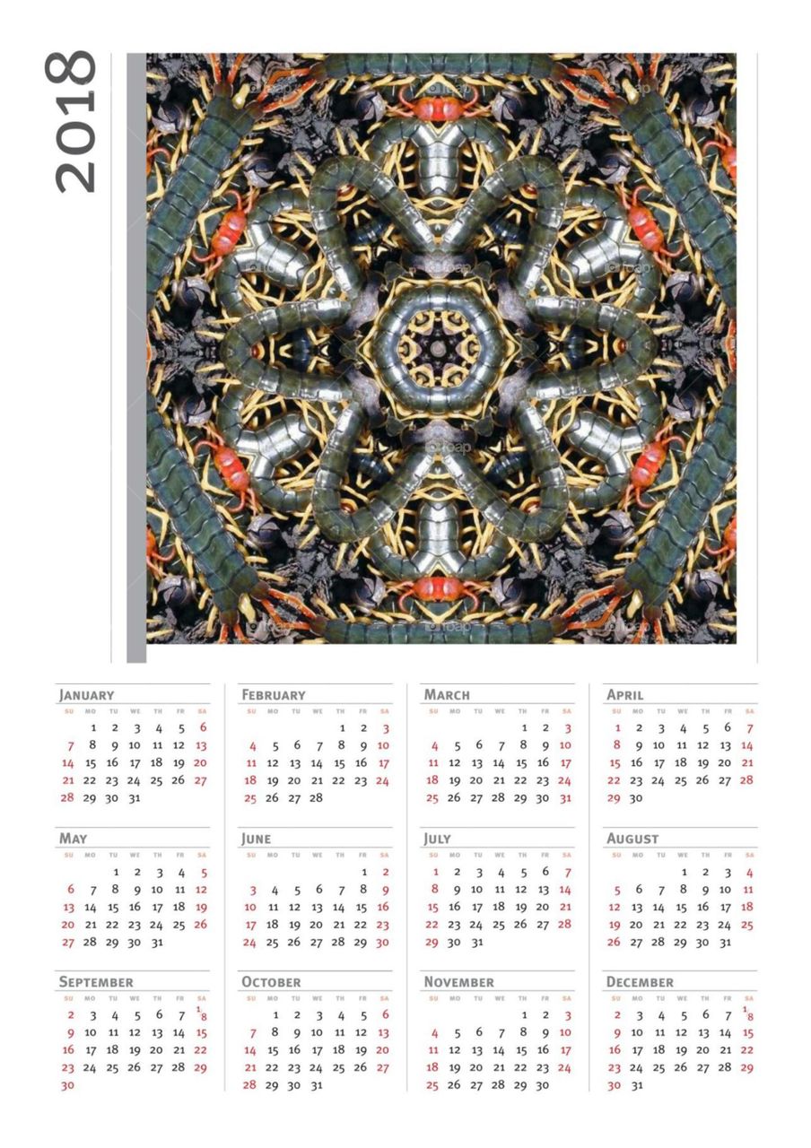 Abstrakt Mandala Kalender 2018
