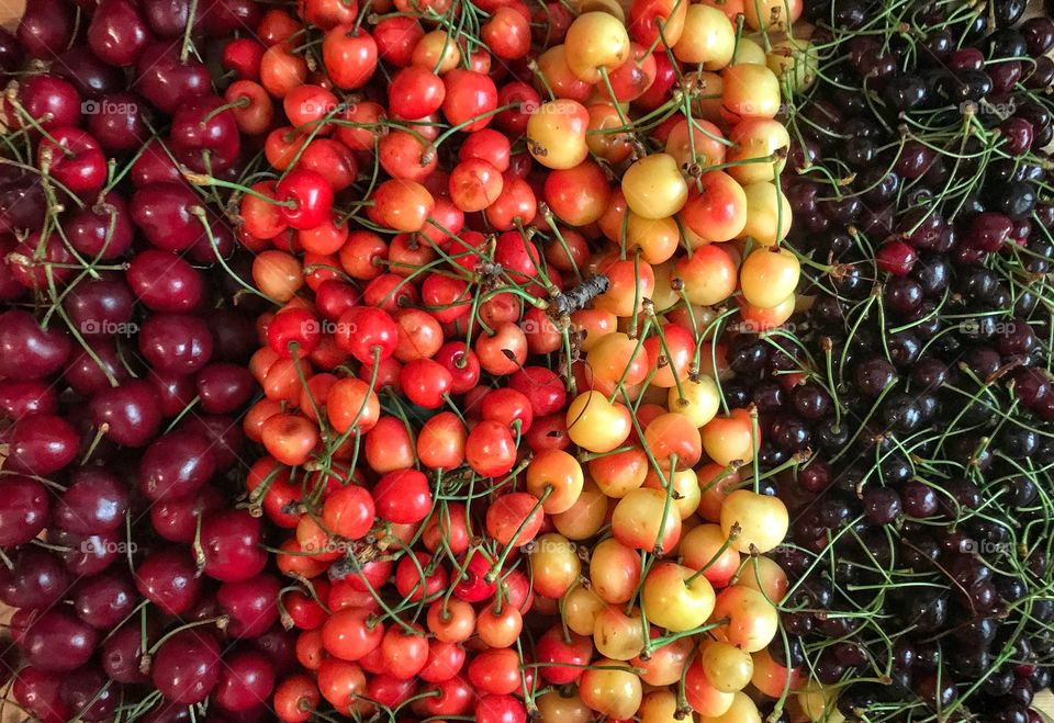 Rainbow cherries