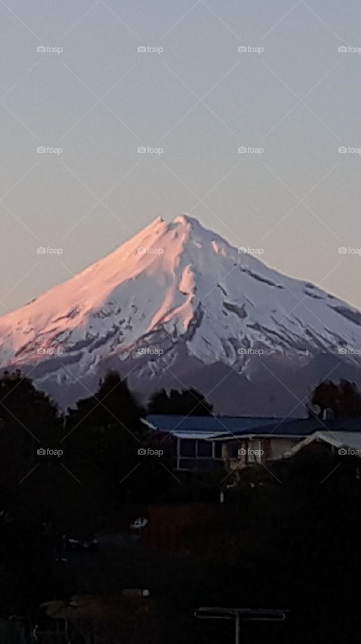 snow capped mountain
