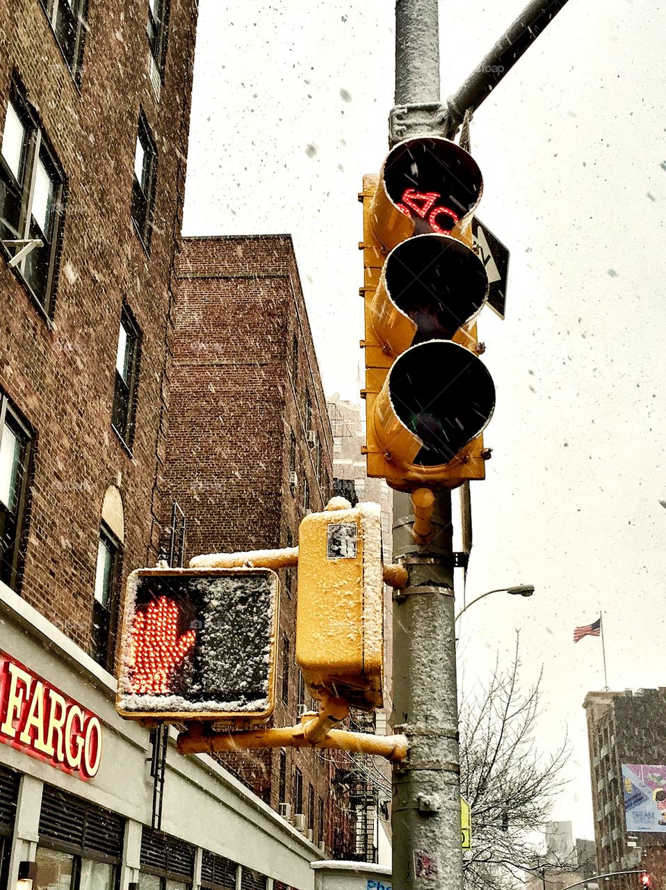 Traffic lights under Snow. Traffic lights under Snow