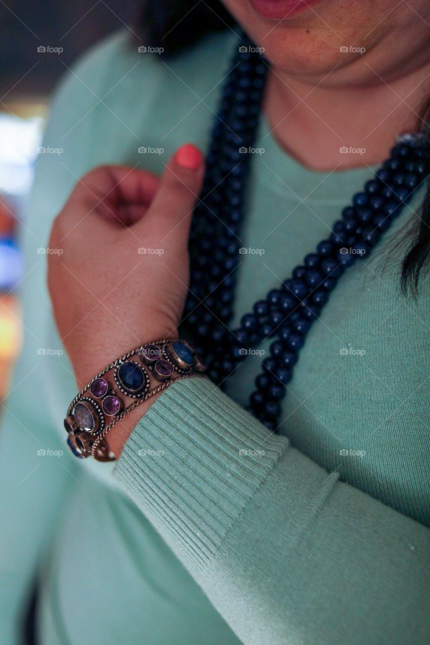 Sapphire and silver bracelet and sapphire necklace