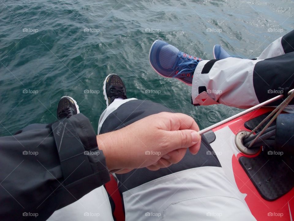 Resting my feets on a race boat. Acting as crew on a big race sailing boat for some hours was an experience I treasure very highly.