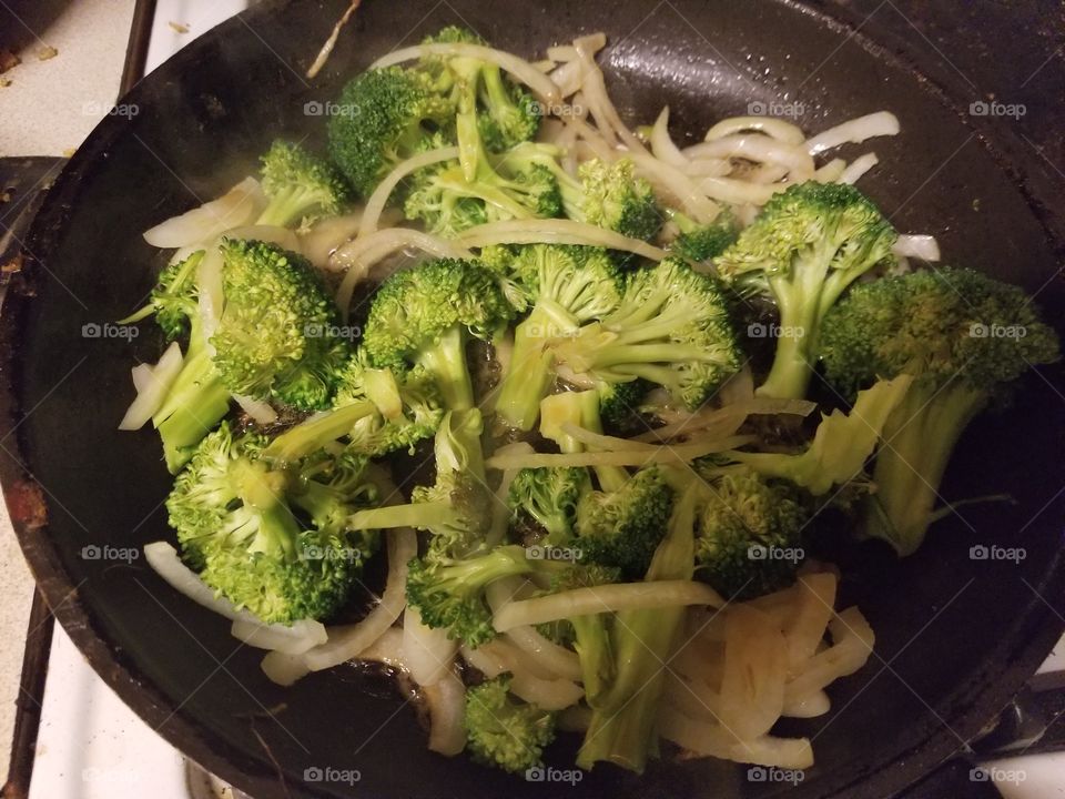 Broccoli, Food, Vegetable, Pan, Cooking