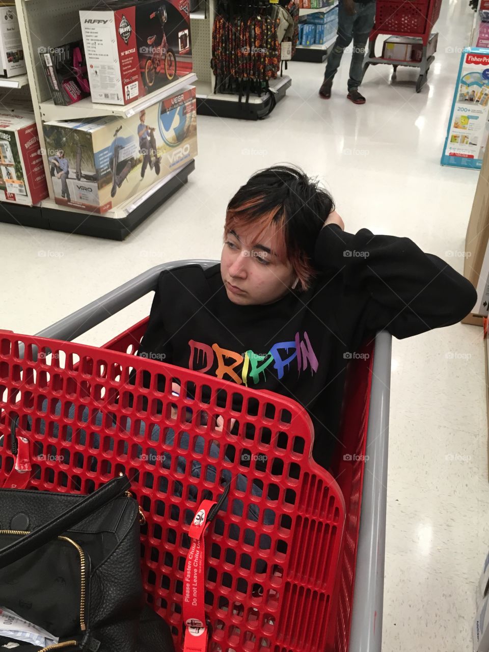 Shopping carriage is a rectangle shape