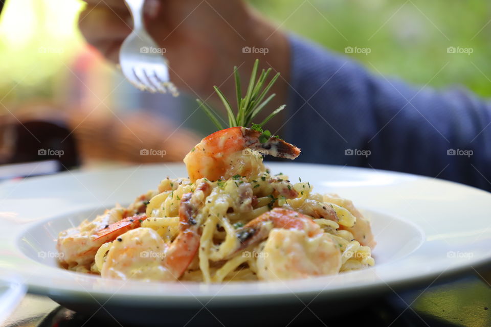 Italian pasta with seafood- yummy