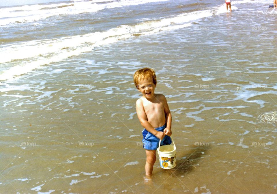 Son at the beach 