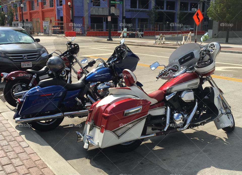 Three Harley Davidsons