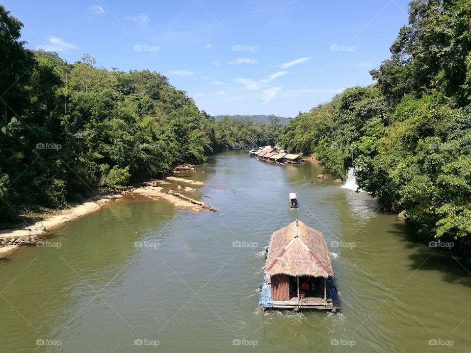 High angle view river