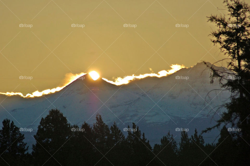 snow sky mountain sunset by mmcook