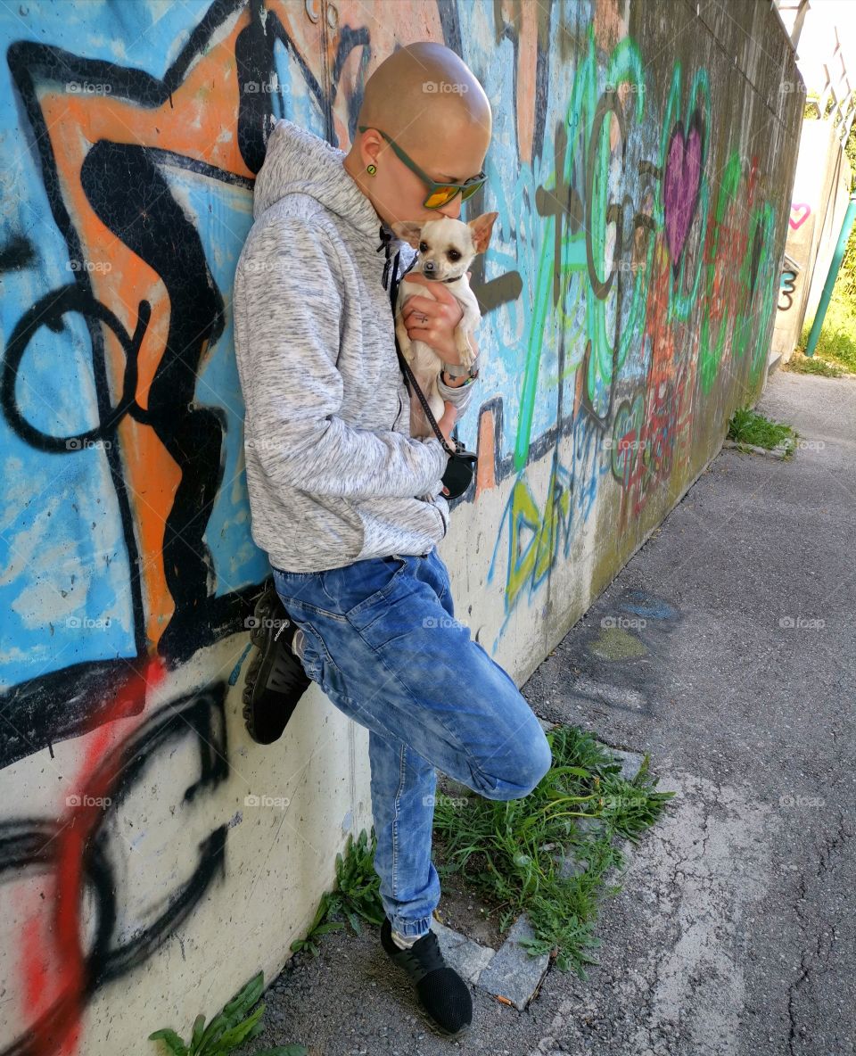 Graffiti Style Portrait Dog cute love color