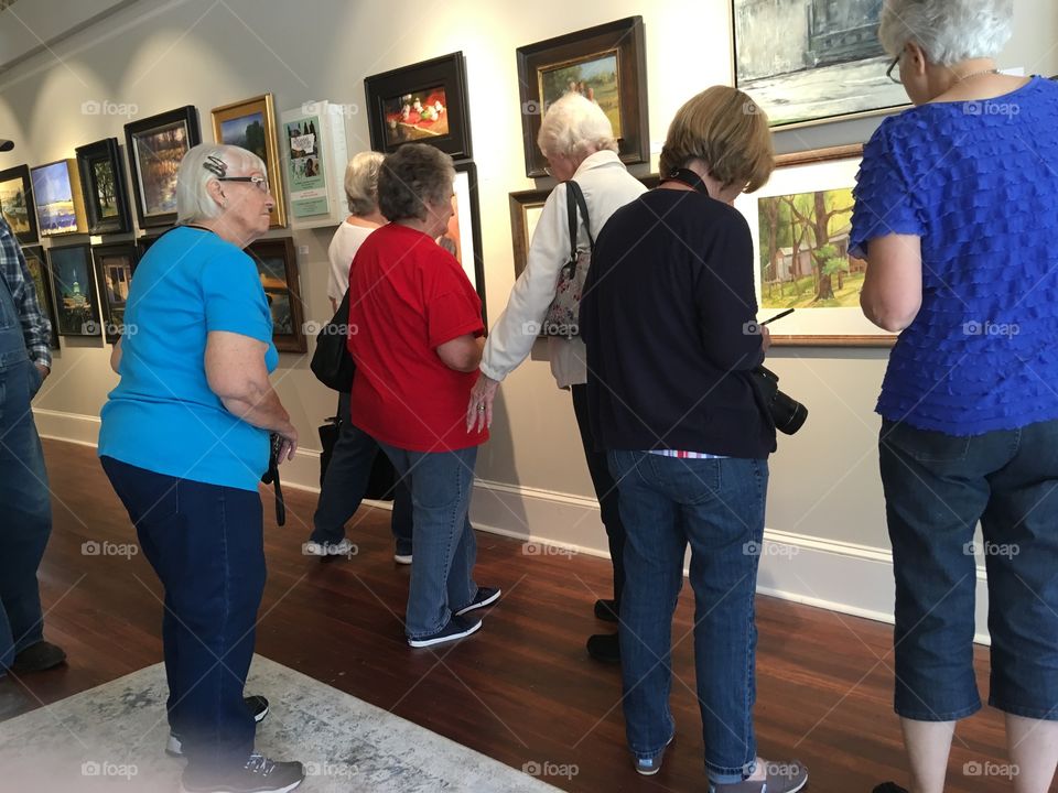 Cane Hill museum with the senior center this past summer. Admiring the paintings.