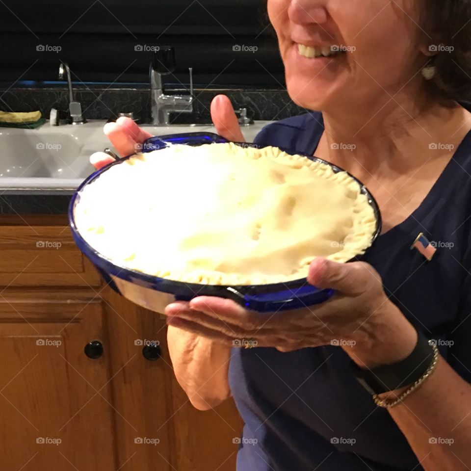 Homemade pie ready to go into the oven!