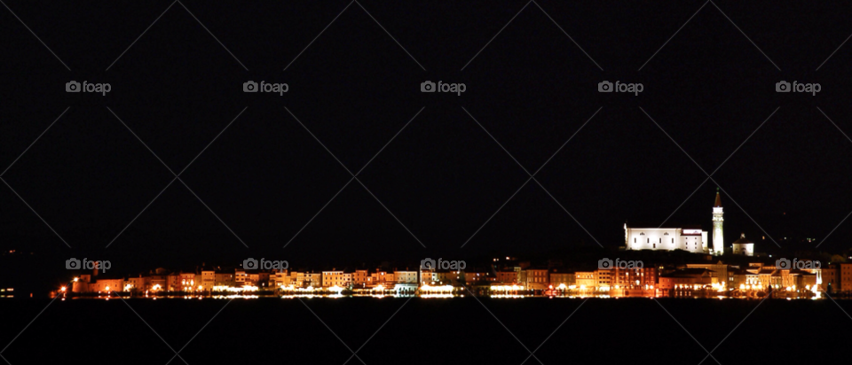 night lights sea slovenia by selecshine