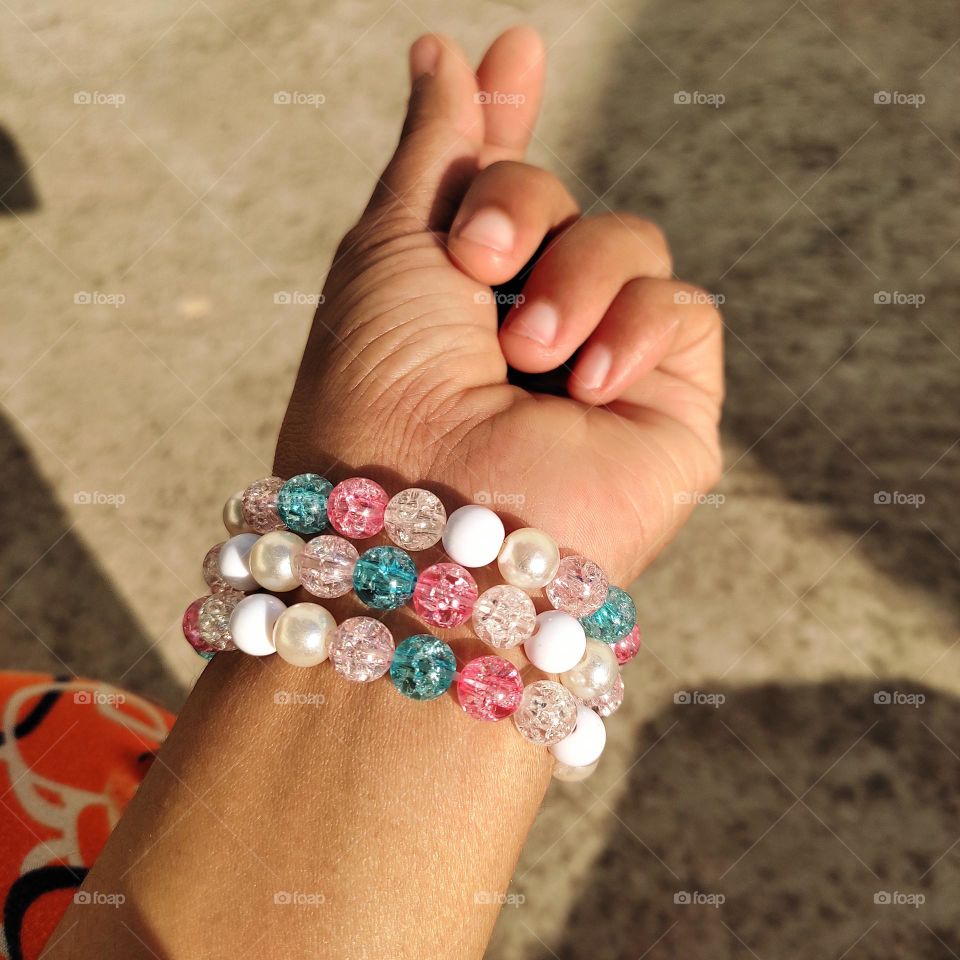 beads turned into a  beautiful bracelet