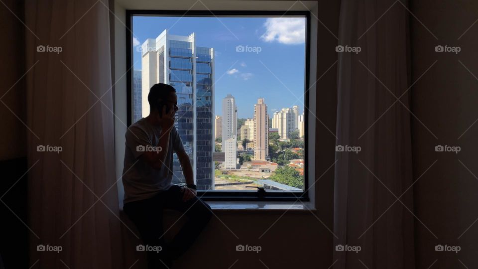 person at the window