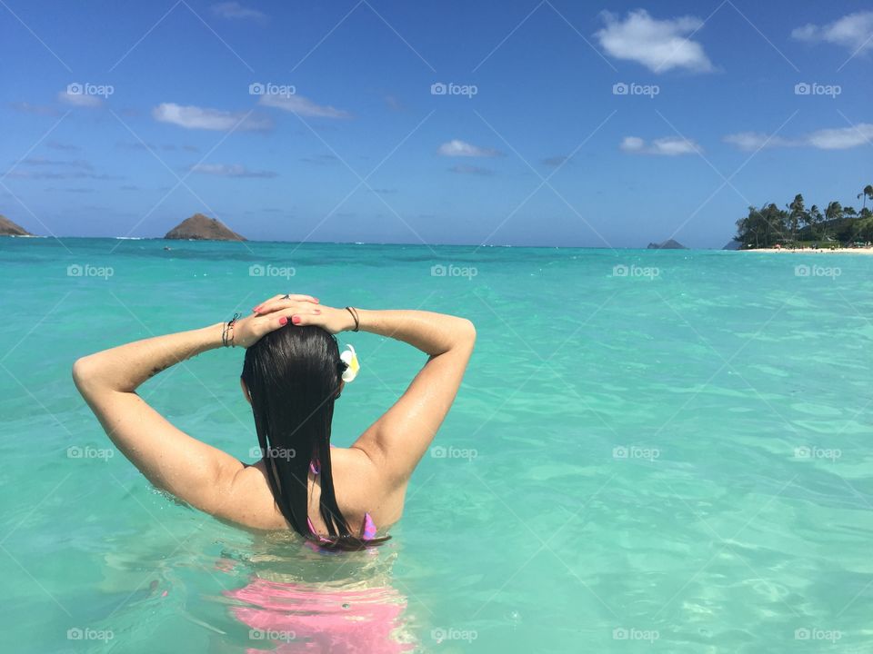 Taking a break in the ocean