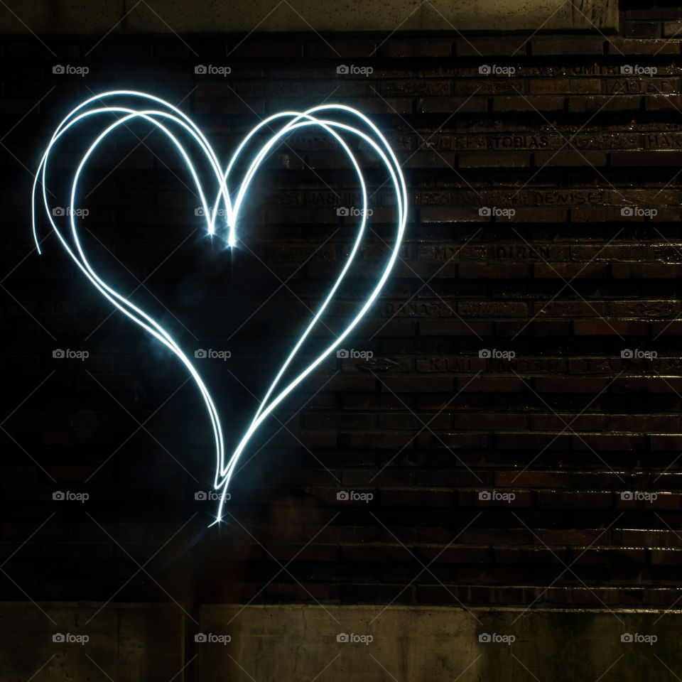 heart. Light painting