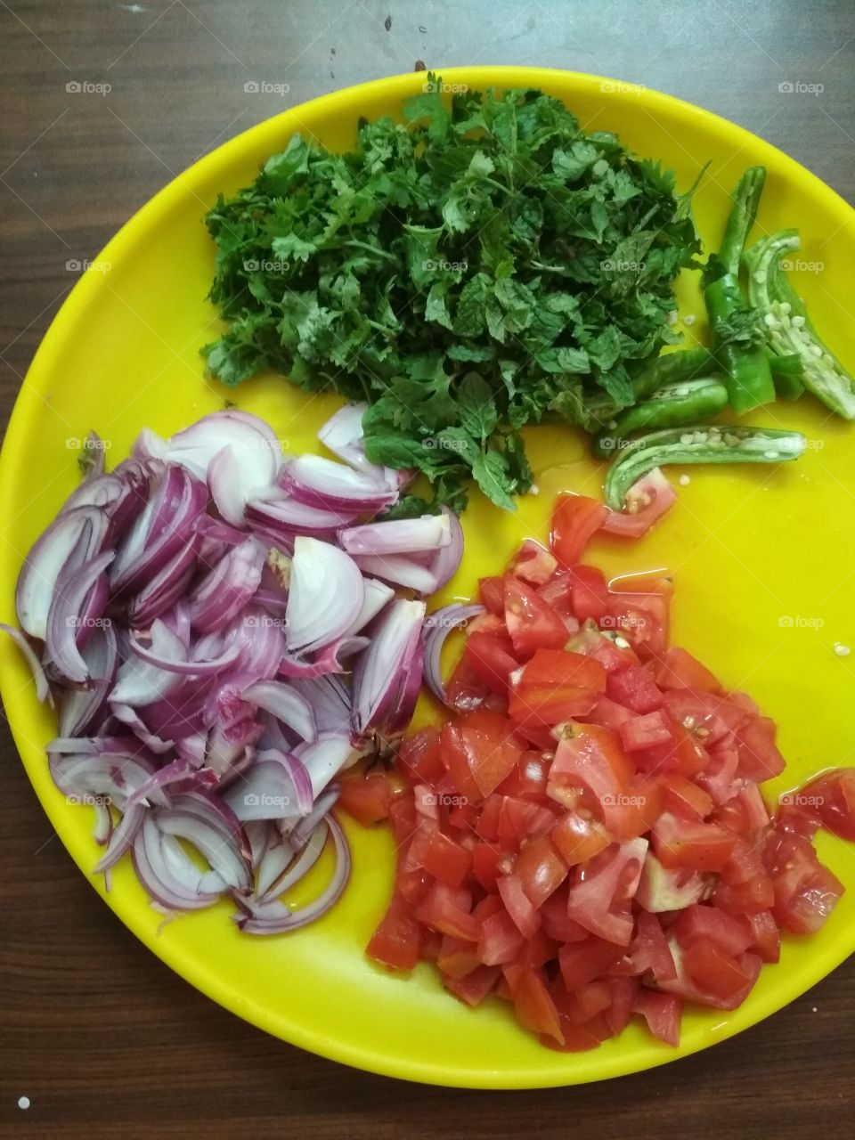 Colourful vegetable ingredients