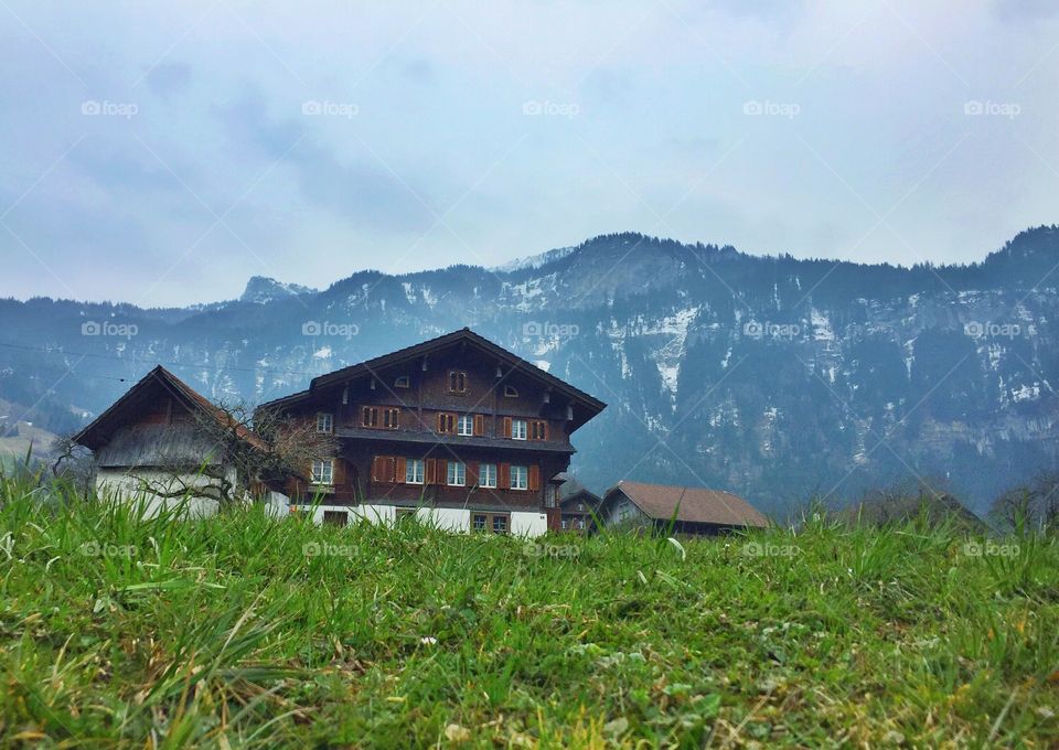 Idyllic village in Switzerland 
