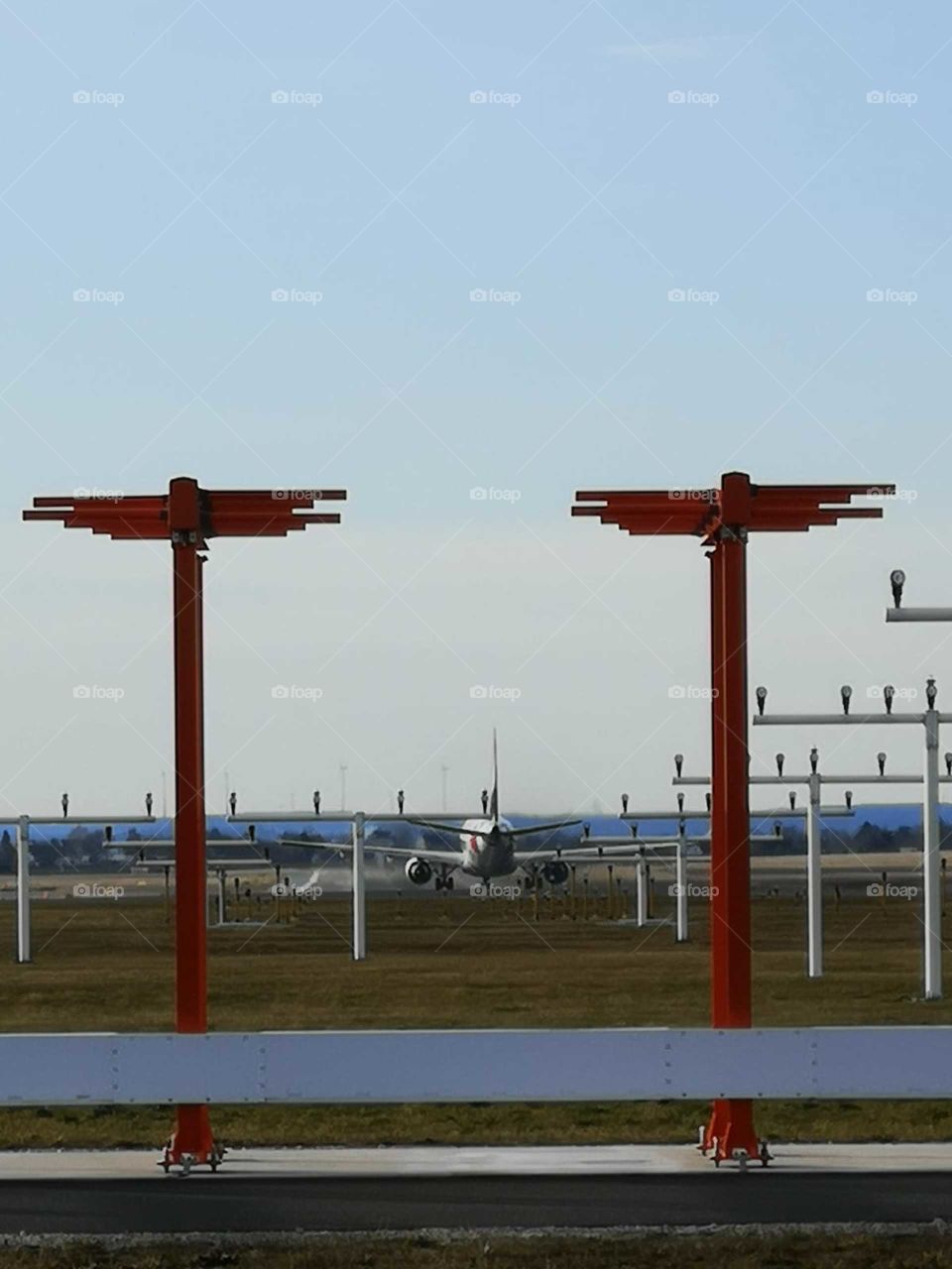 Plane starting at airport