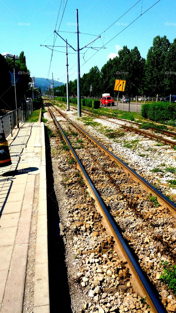 Waiting for the tram
