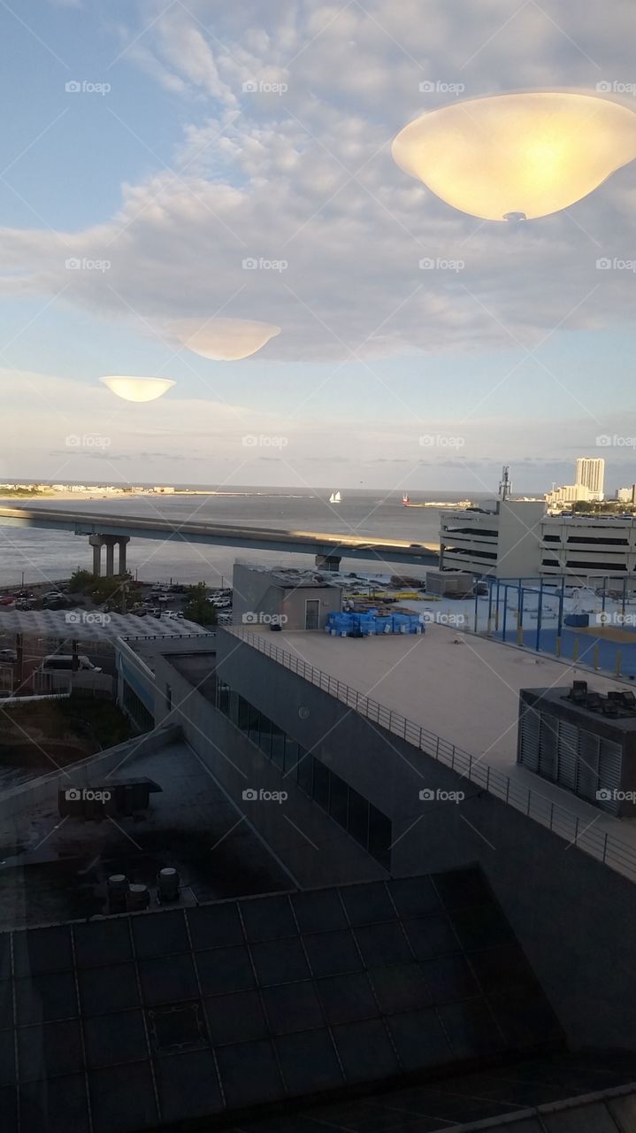 atlantic city bay. taken from harrahs 7th floor