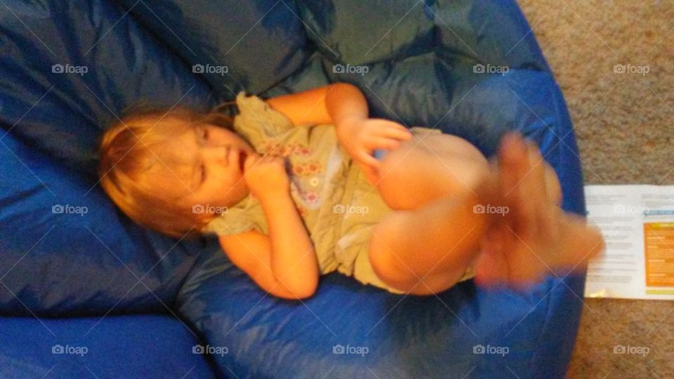 Reclining, Bed, People, Child, One