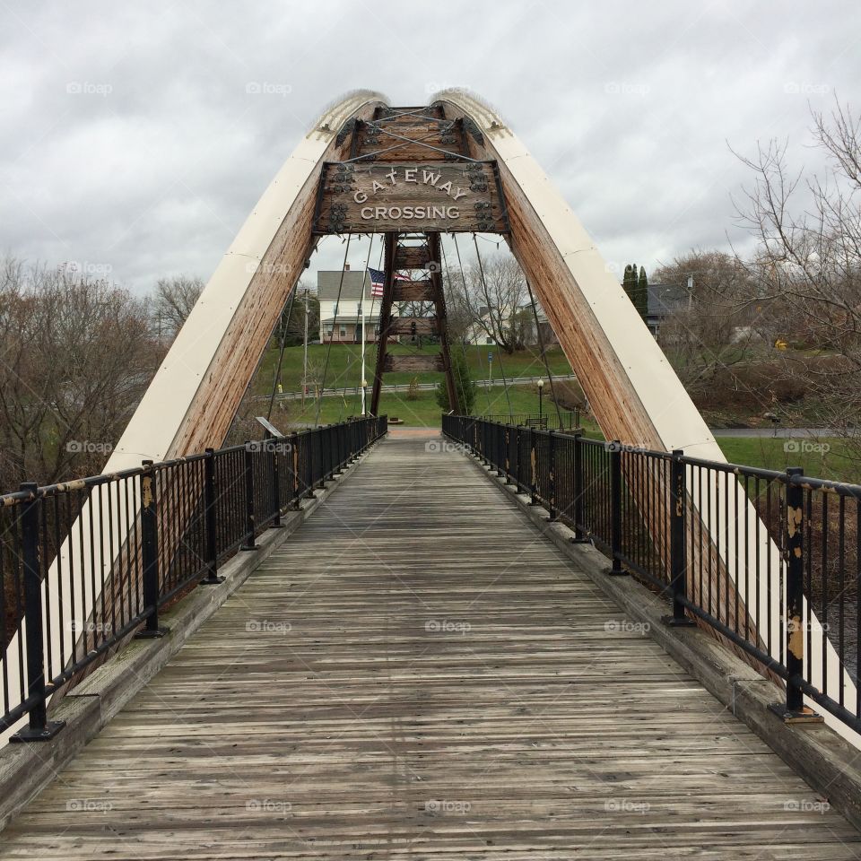 Gateway crossing over a river 