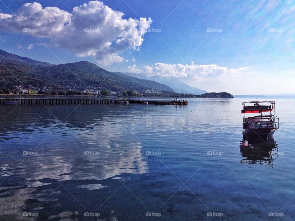 Reflection of sky and clouds in a lake