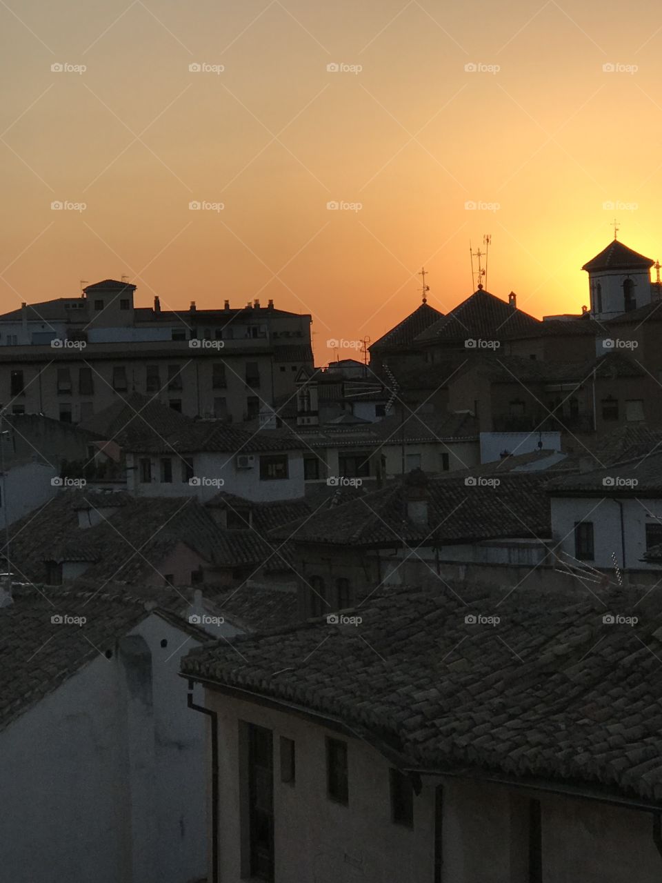 Sunset over the Rooftops of Granada 