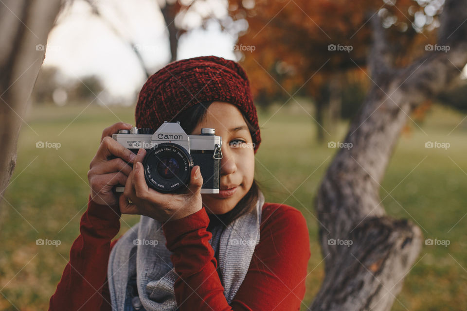 Taking photos with a canon film camera