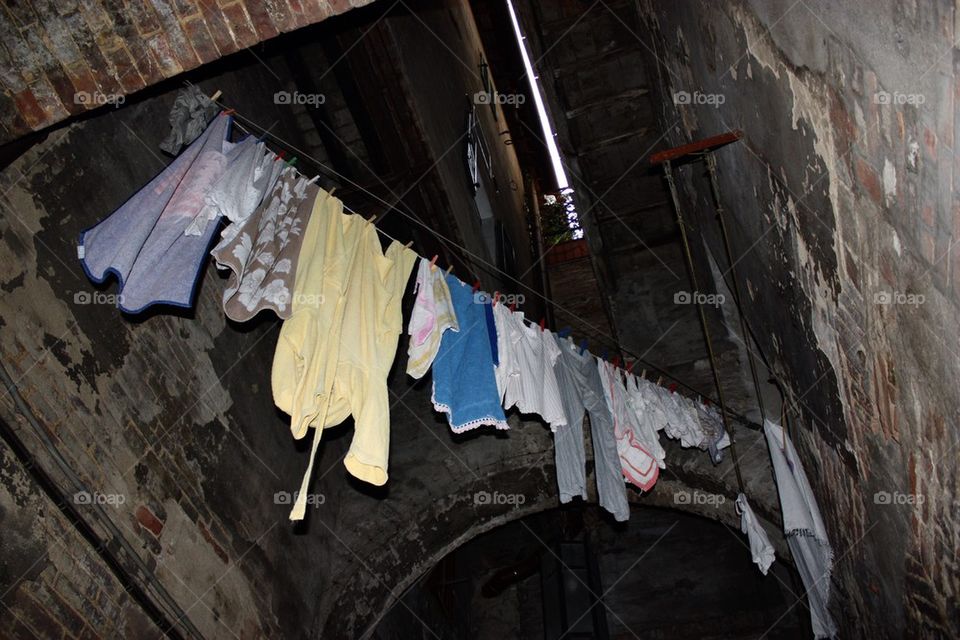 Clothes drying on