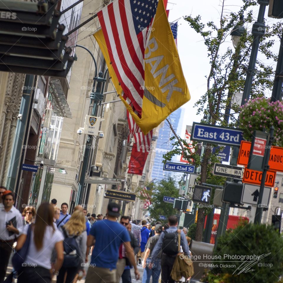 Flag, People, Street, Commerce, Group