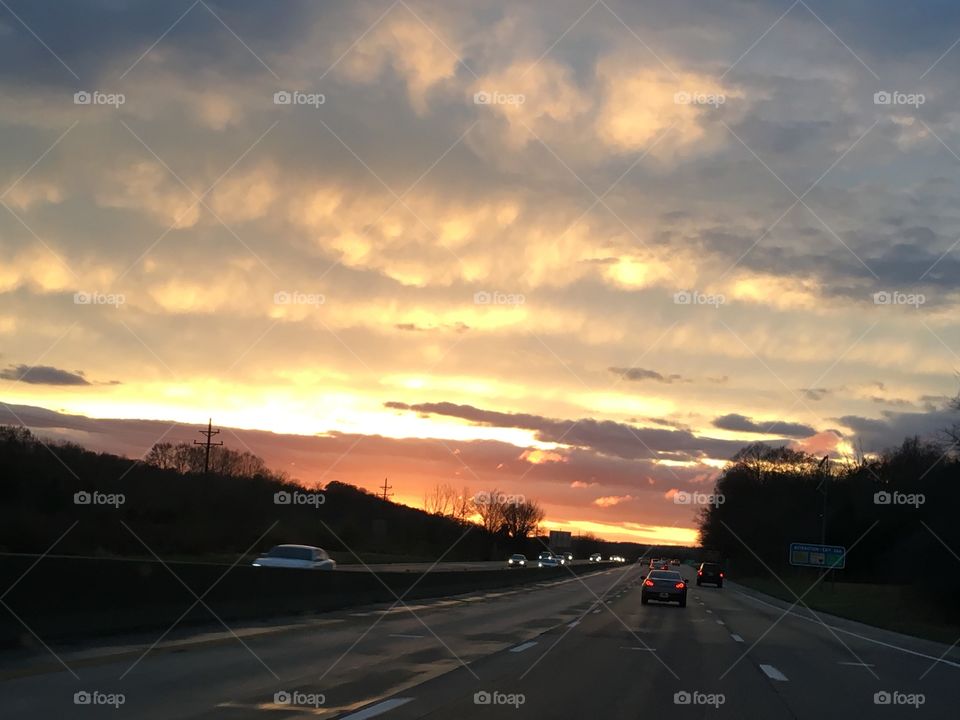 Sunset while driving home