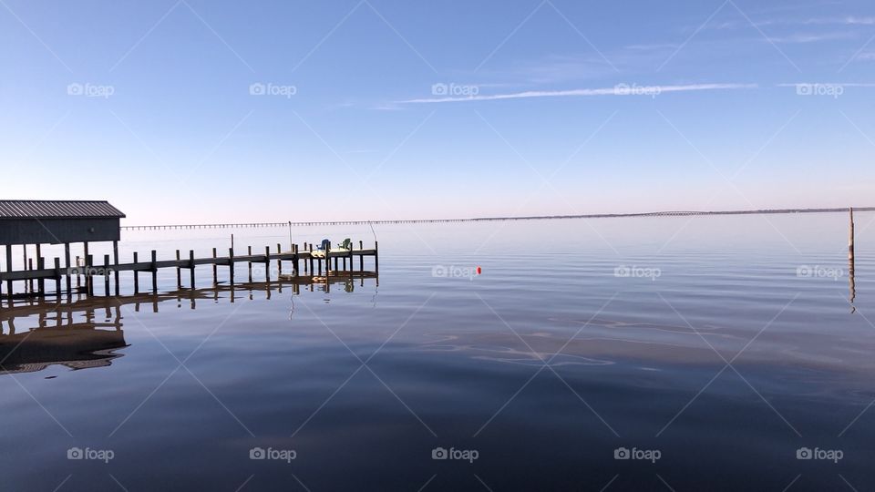 Beautifully calm water on a winter day