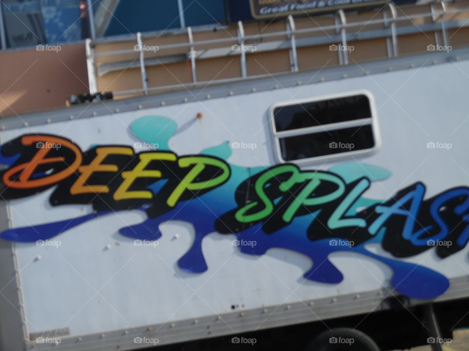 deep splash 💦. This is a picture of a cool sign that I saw while on vacation at the Gulf of Mexico