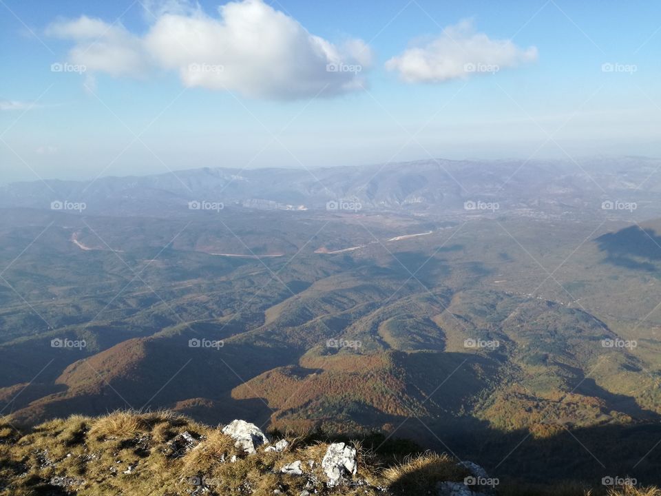 Mountain landscape and undulating hills