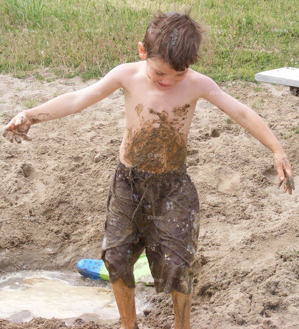 Muddy dirty boy