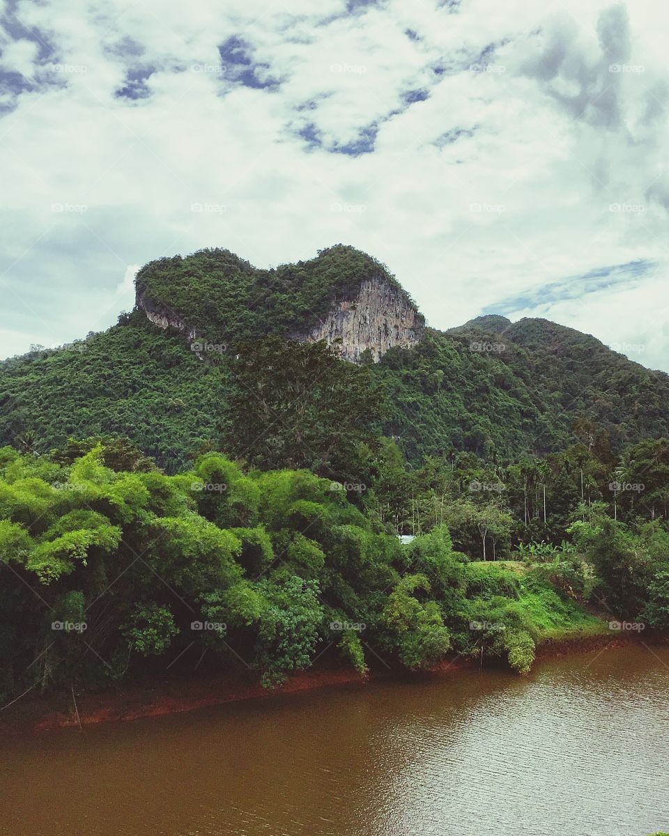 Heart shape mountain in Thailand