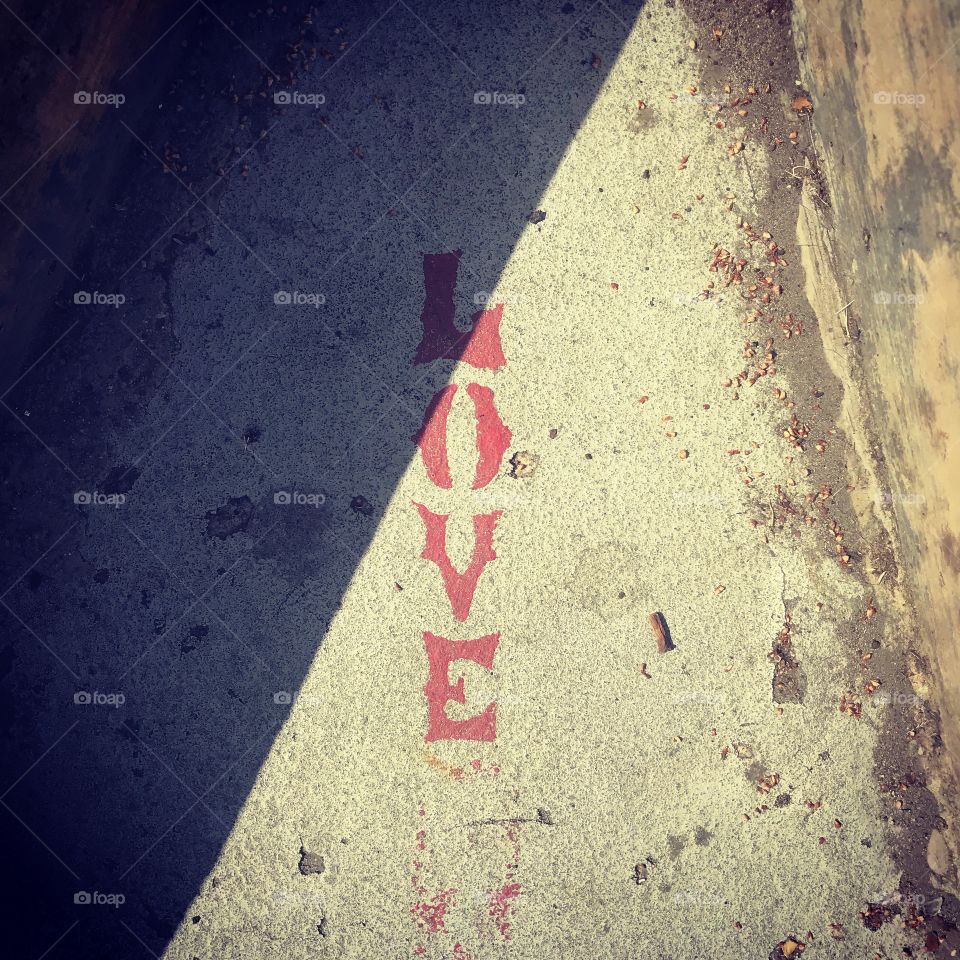 Red Love Stamp In Venice Beach, California 