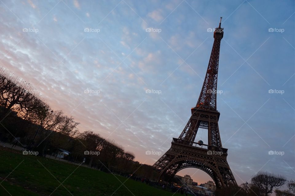 Eiffel Tower at sunset, Paris 