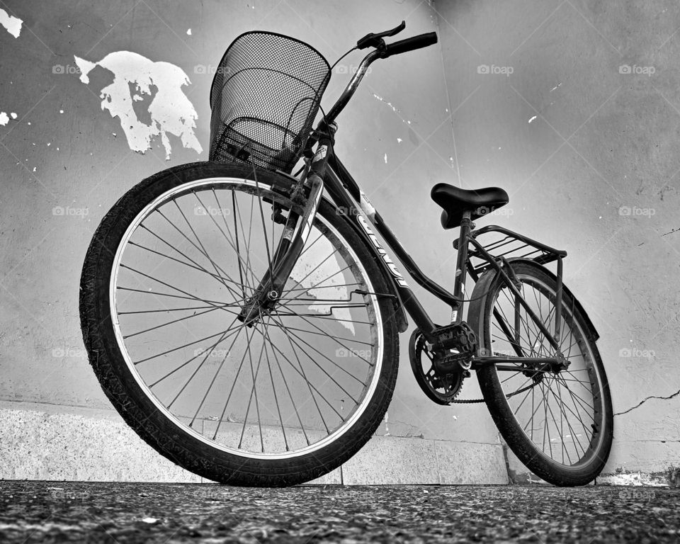 bicycle in black and white