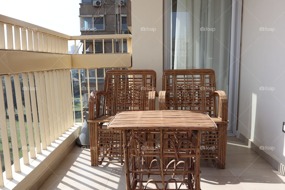 Balcony with beautiful Aswan furniture 