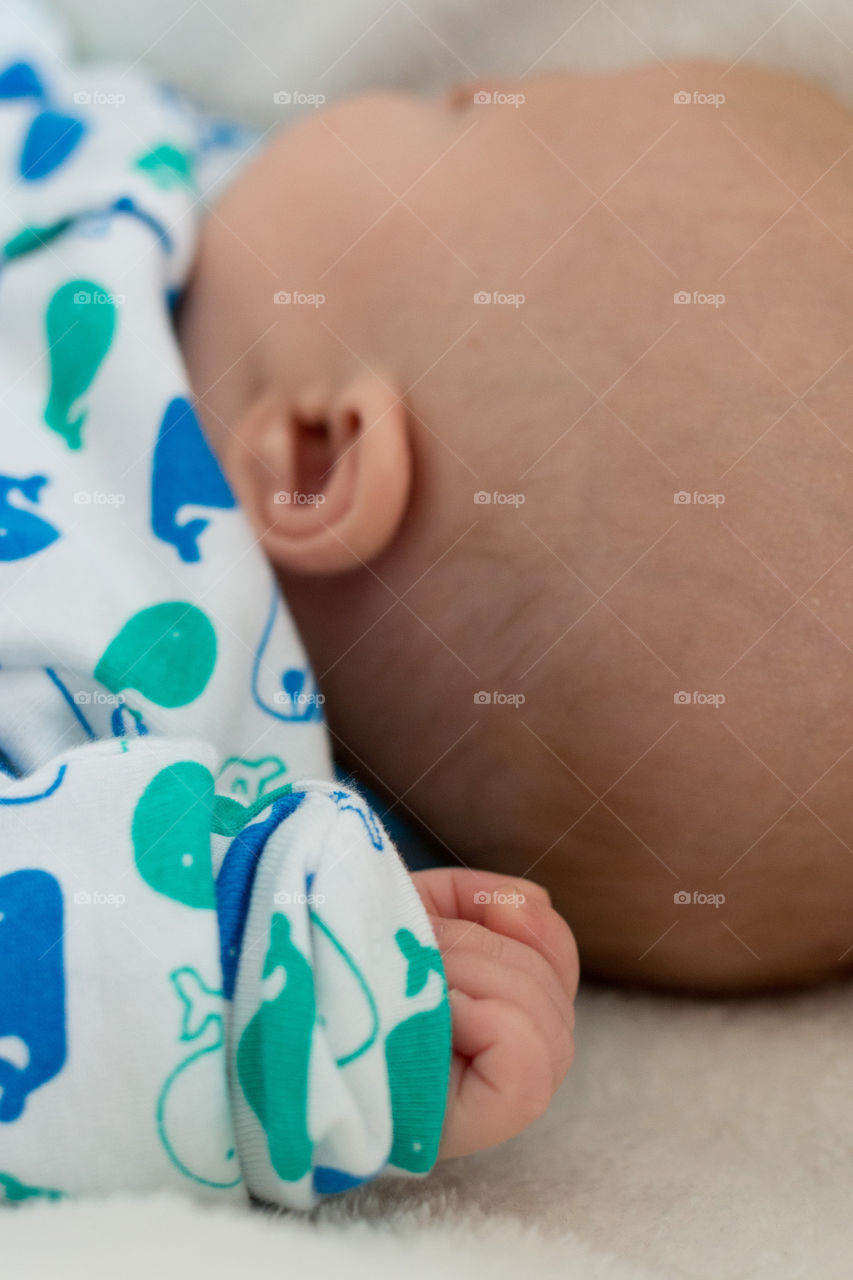 Close-up of small baby sleeping