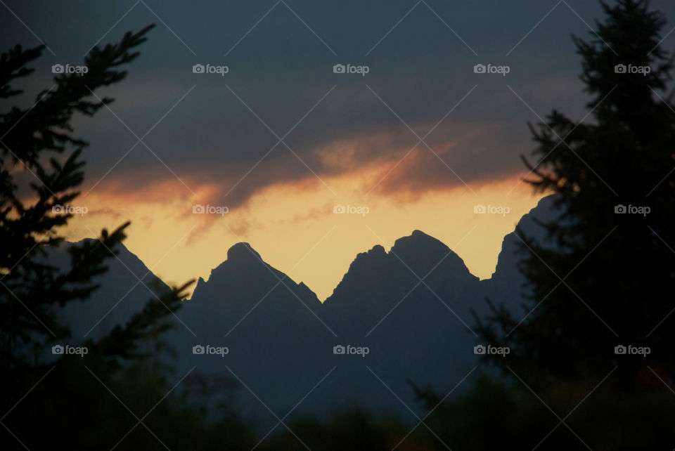 alps mountain sunset skyline by Bea