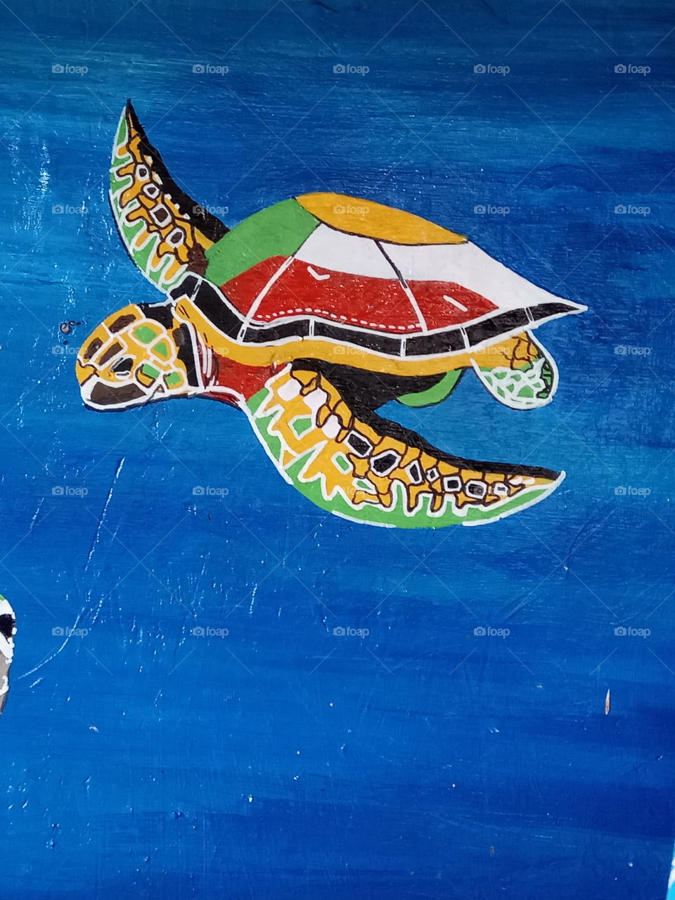 turtle painting in the wall